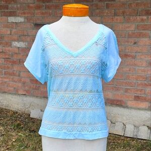 Chico's blue lace tshirt